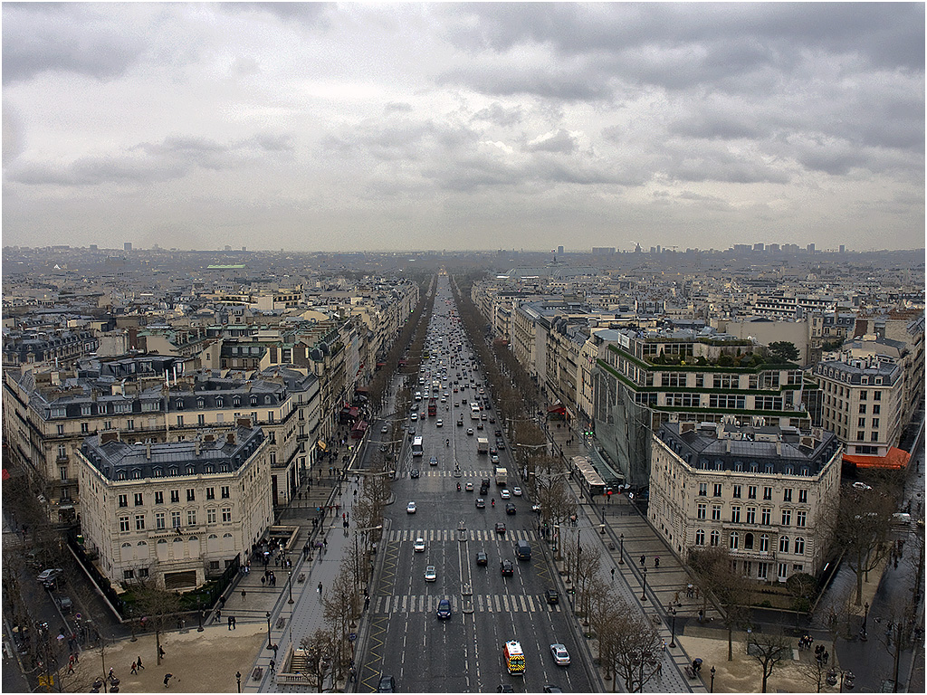 Uitzicht vanaf Arc de Triomphe